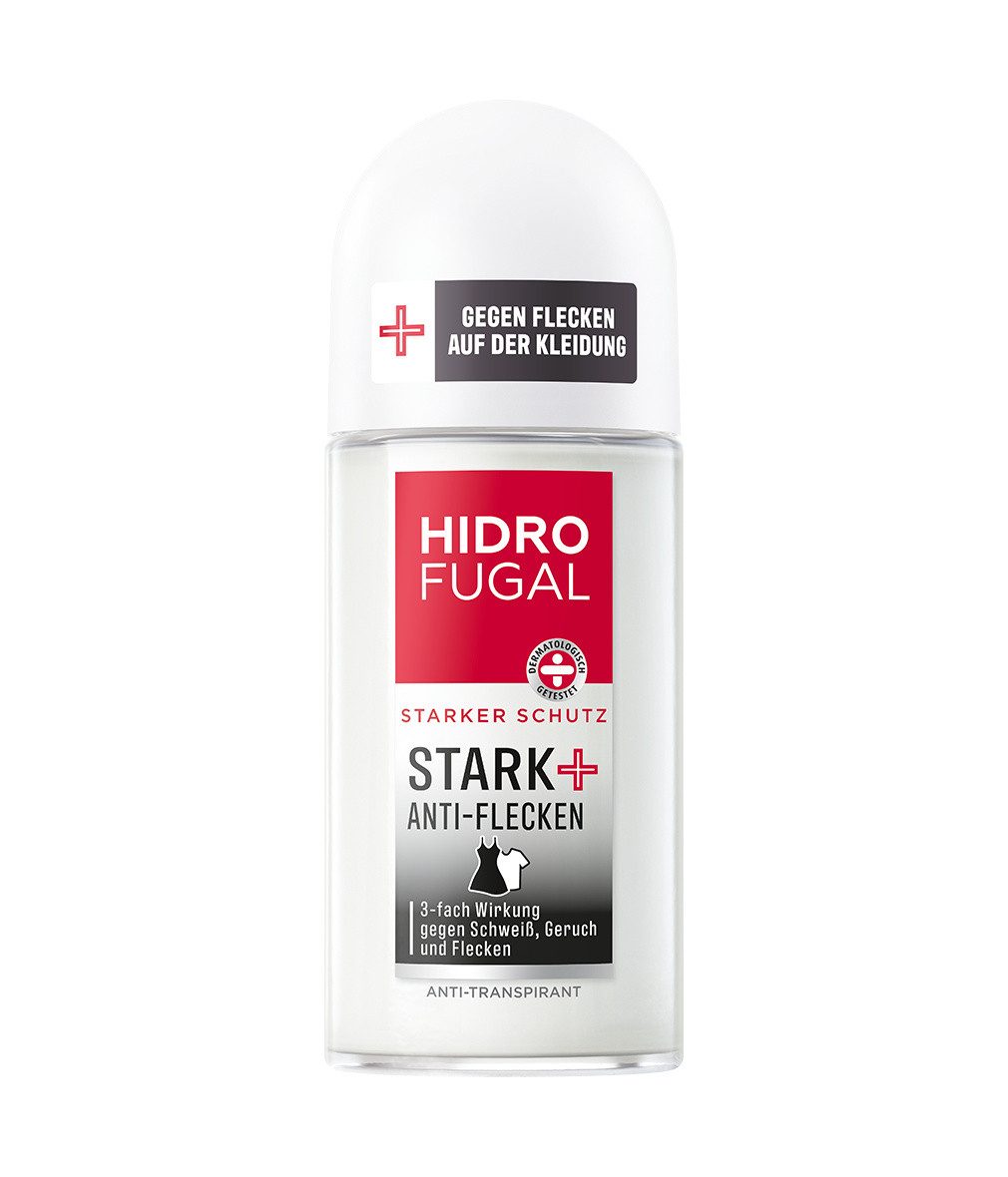 Hidrofugal Deo-Roller Stark + Anti-Flecken Anti-Transpirant Deo-Roller 4 x 50ml, Packung, 4-tlg., Starker Anti-Transpirant Schutz