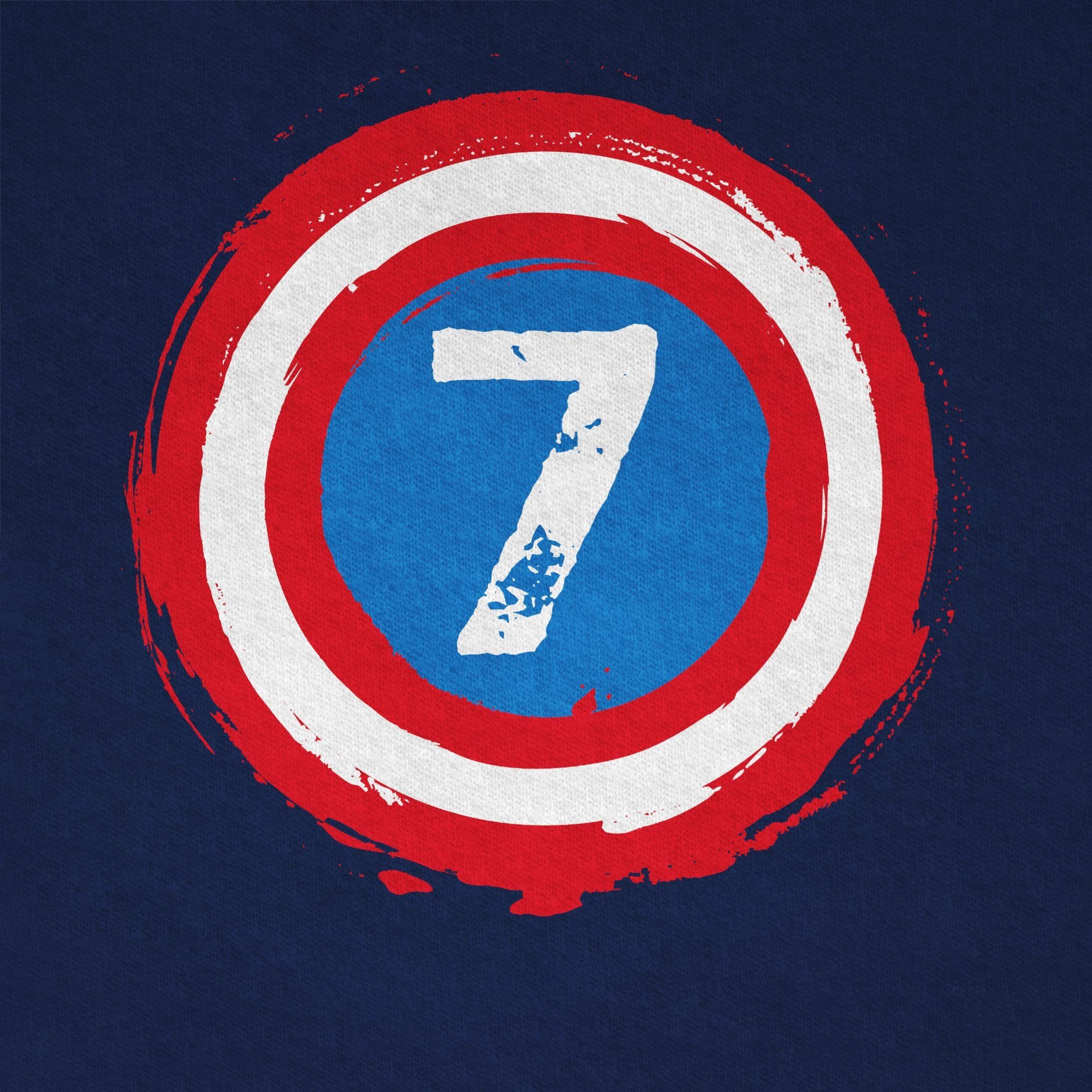 Superhelden Shirtracer 1 Dunkelblau Geburtstag Sieben 7. Schild T-Shirt