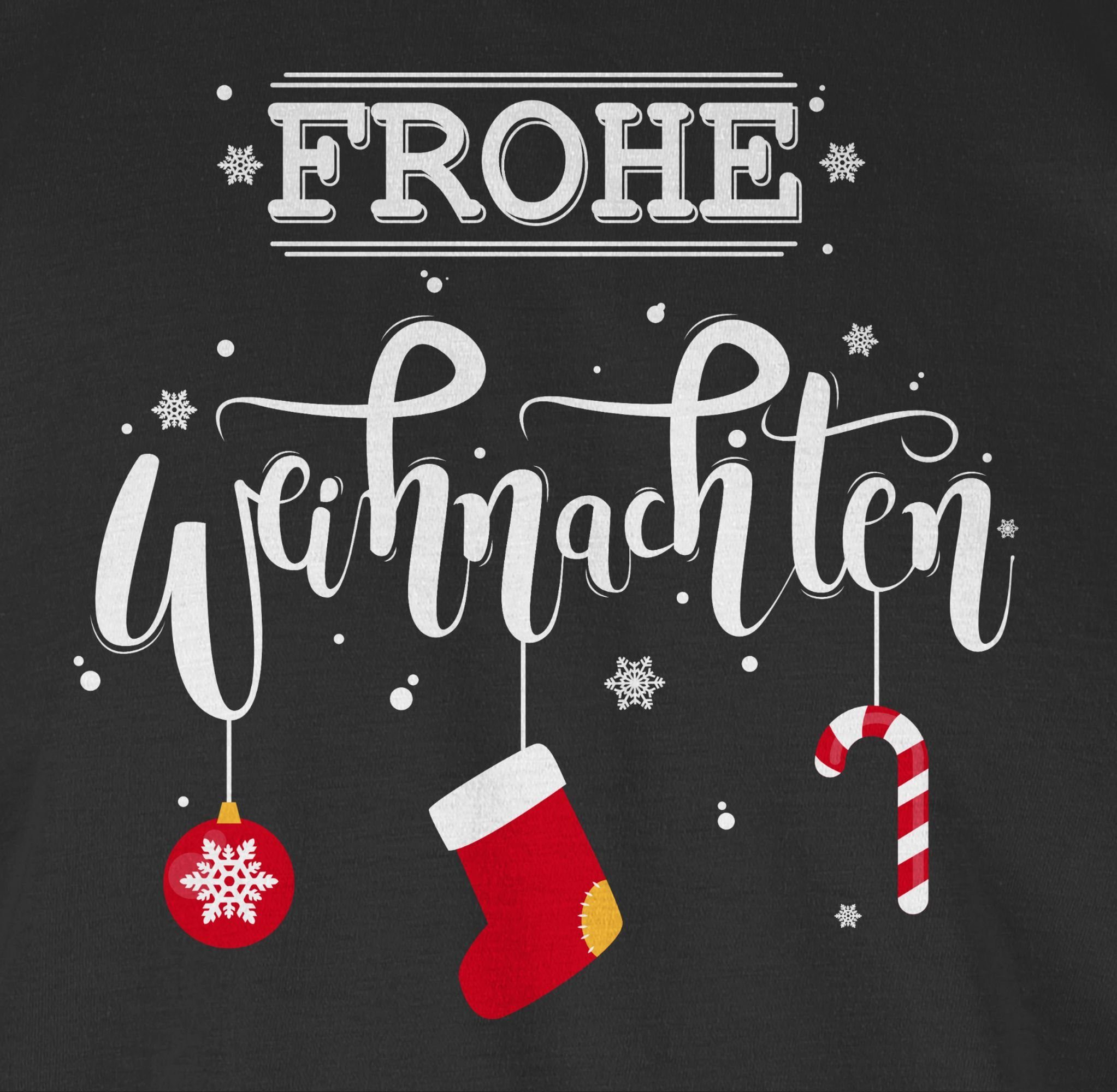Shirtracer Schwarz Weihnachten Kleidung Frohe 2 Rundhalsshirt Weihachten