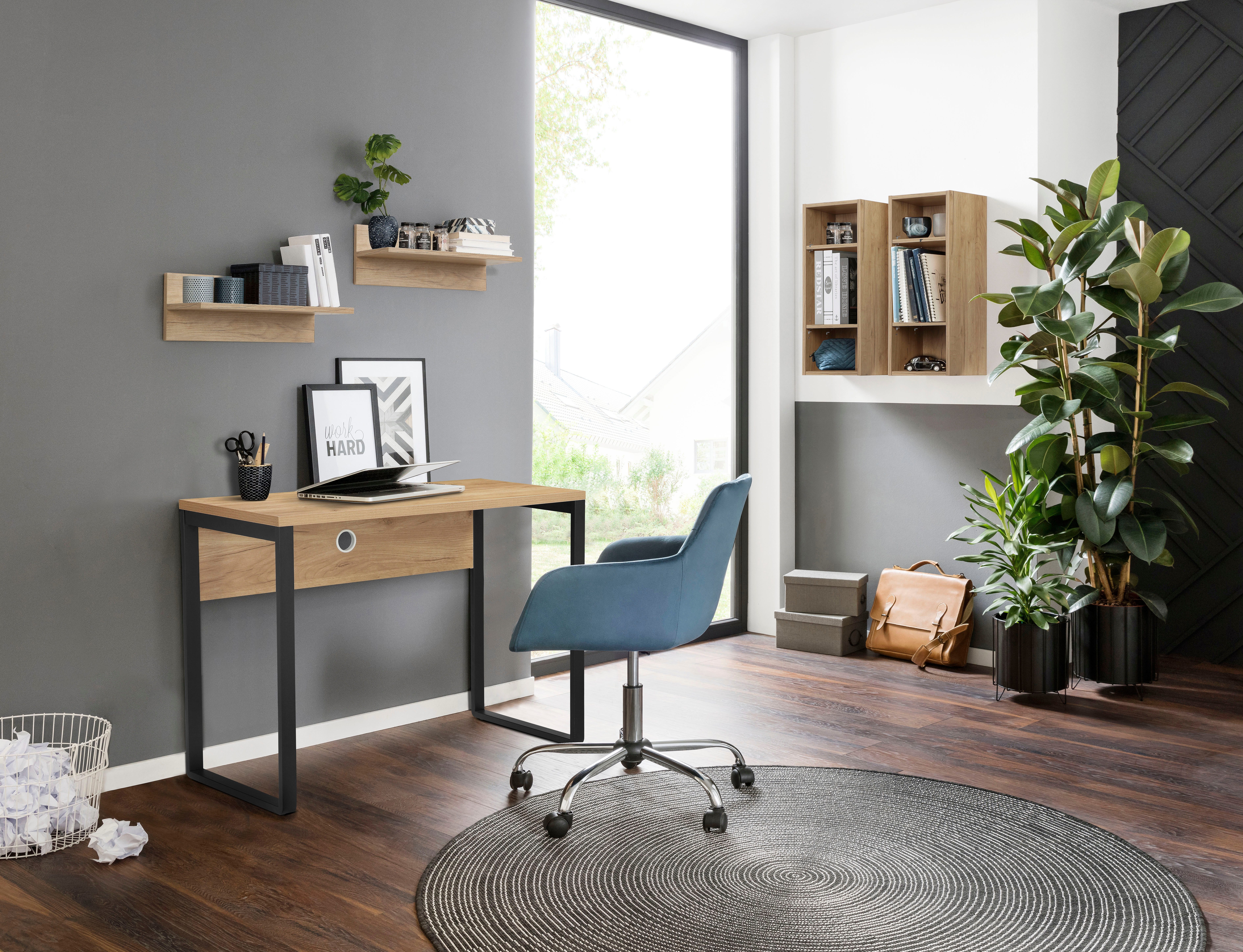 Places of Style Schreibtisch Moid, Computertisch, Kabeldurchlass, Metallkuf günstig online kaufen