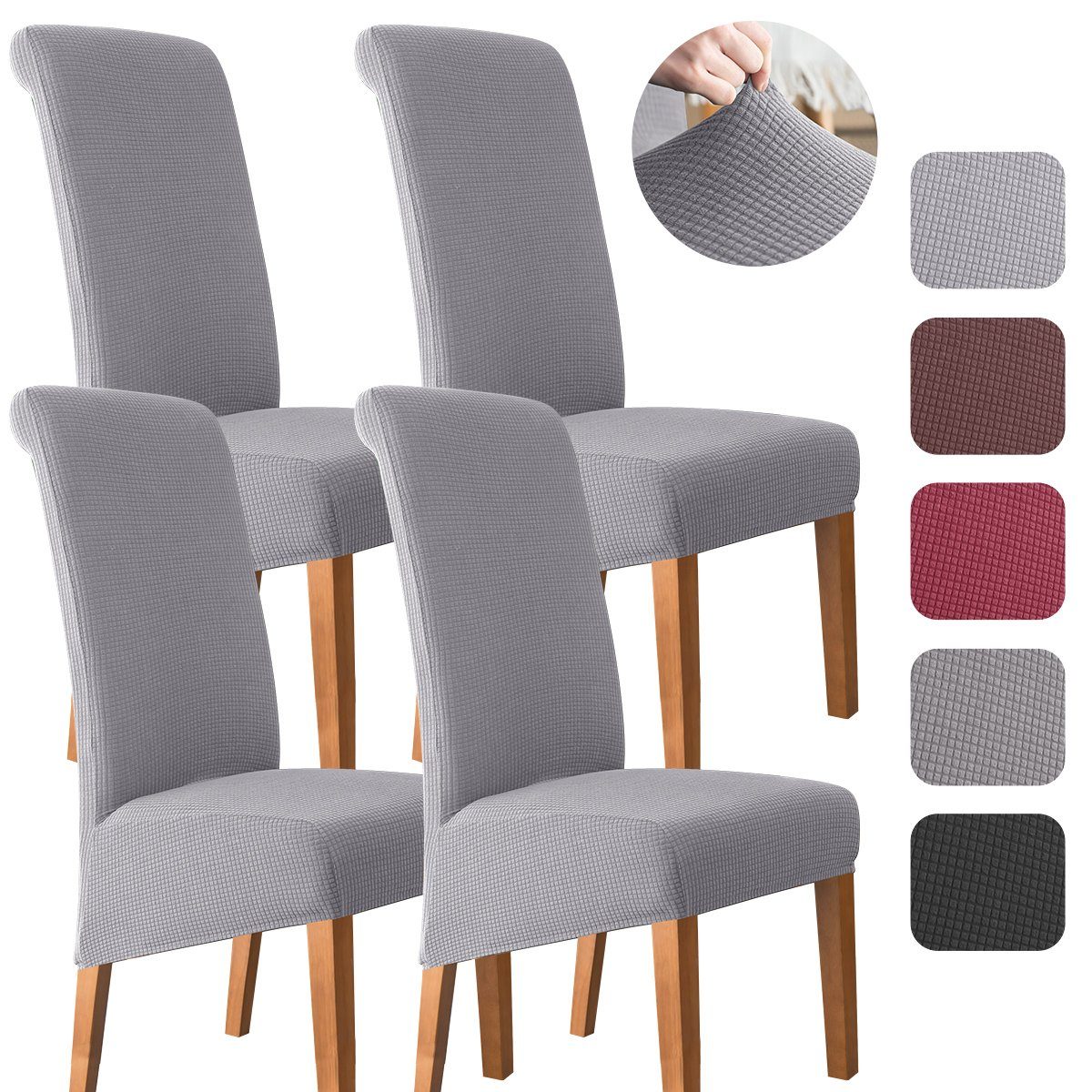 Sitzflächenhusse Spandex Elastischer Stuhlbezug XL, für Esszimmer, Abnehmbar, Waschbar