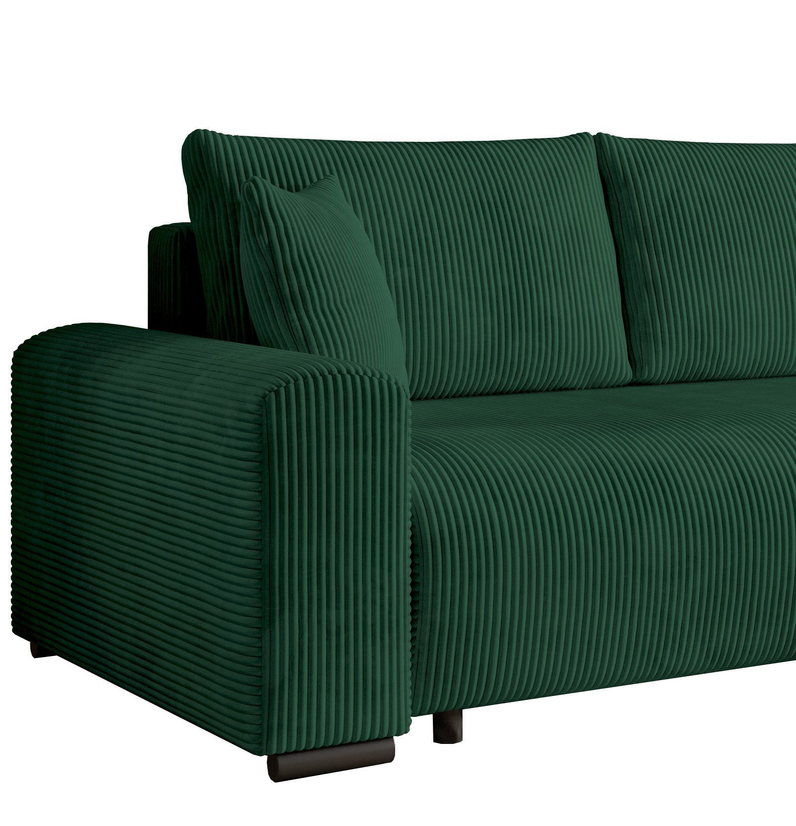 storez24 Ecksofa Ellen, mit Bettkasten und Schlaffunktion, Cordstoff, L-Form, bequem