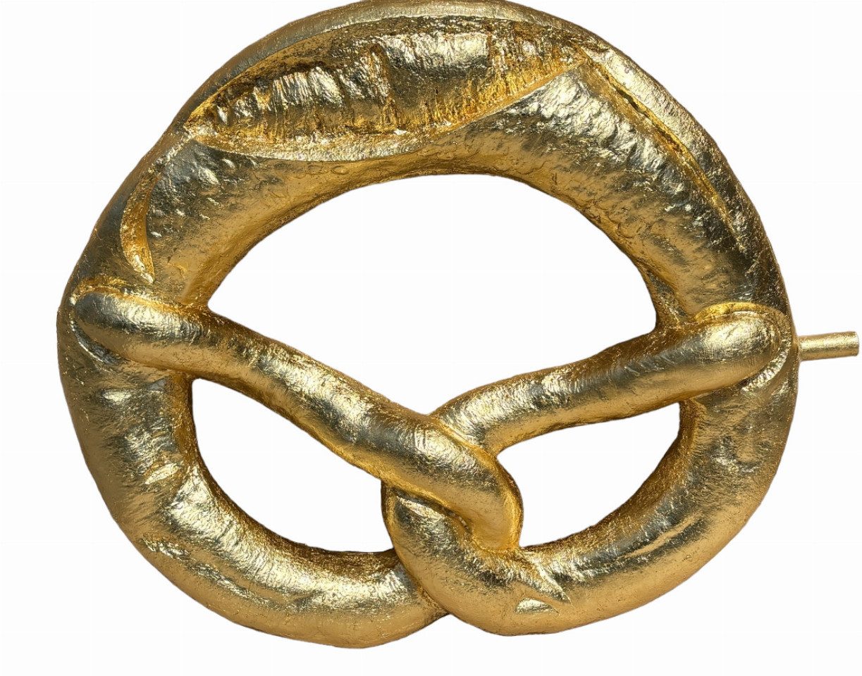 Walt-Deko Dekofigur XXL Brezel Blattgold 100cm breit Dekorationsfigur/Werbefigur/Diverse