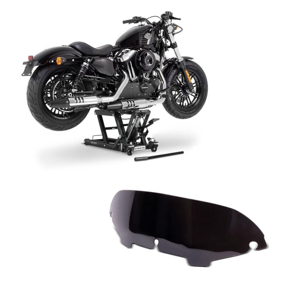 ConStands Motorradheber Set Hebebühne + Windschild S5