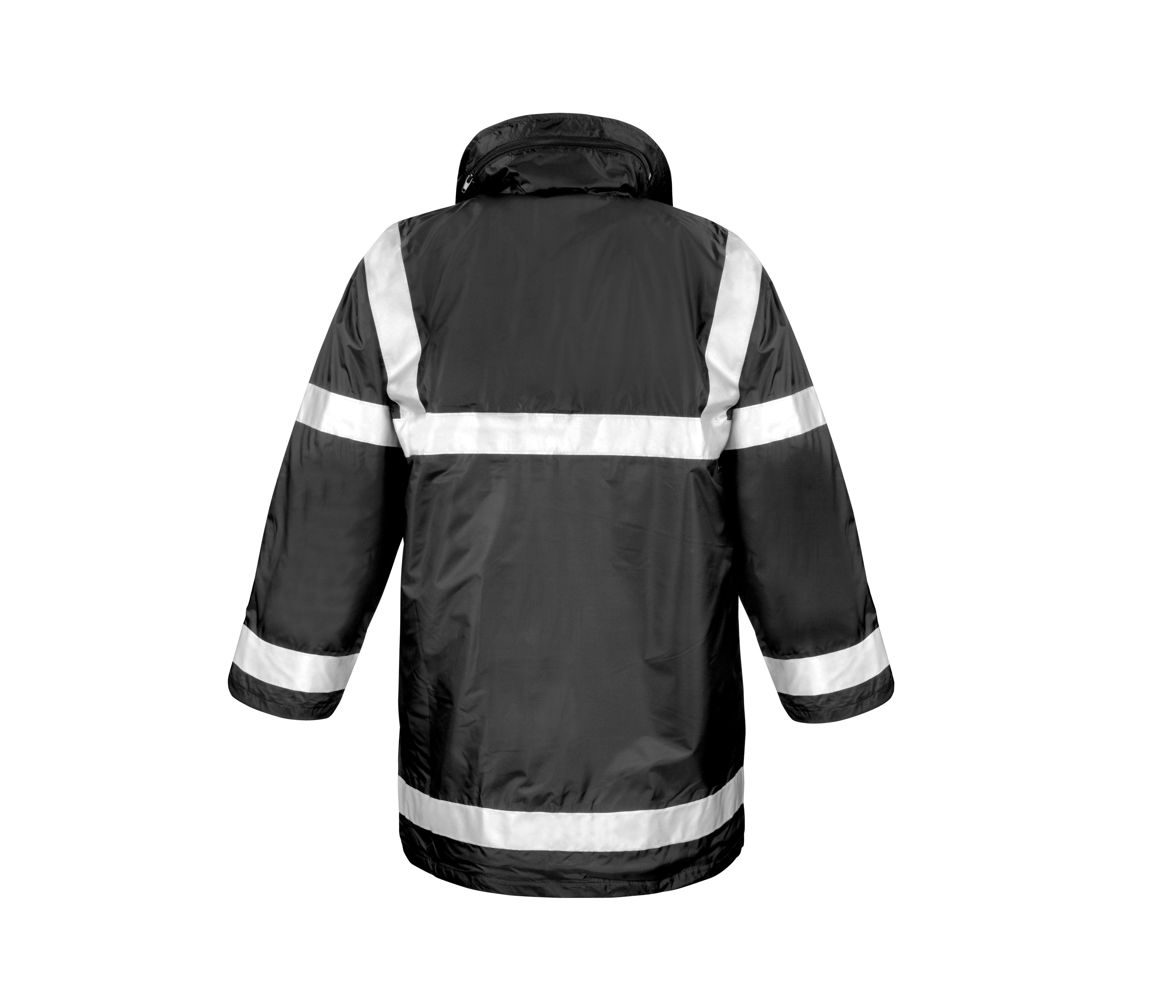 Result Parka Arbeitsparka mit retroreflektierenden Streifen mit Kapuze im Kragen