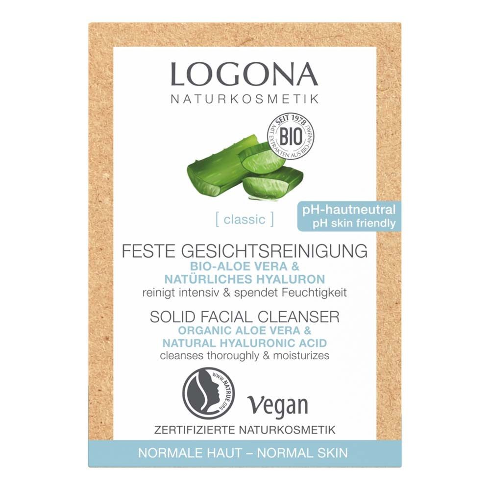 LOGONA Haarshampoo classic Aloe Vera & Hyaluron - Feste Gesichtsreinigung 60g