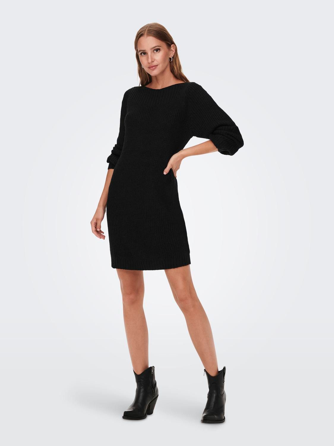 JDY Minikleid JDYWHITNEY MEGAN L/S BOAT DRESS KNT NOOS Sommerkleid