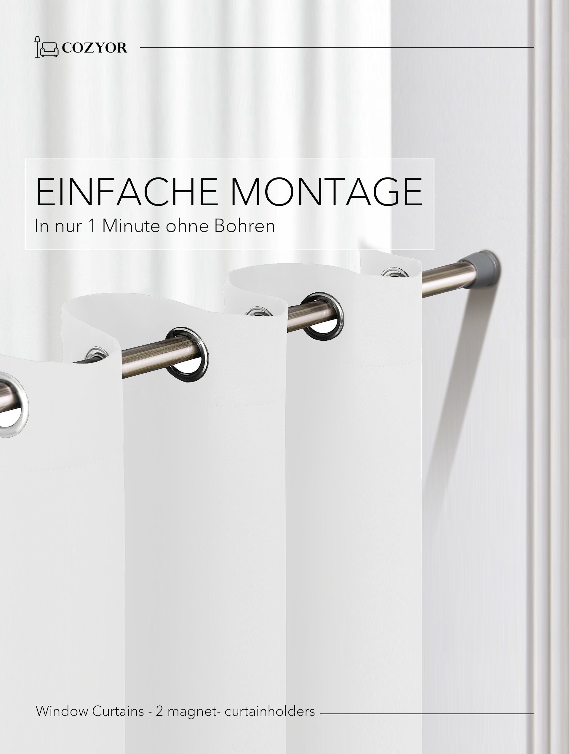 Cozyor Vorhang weiß 2er Set + günstig online kaufen