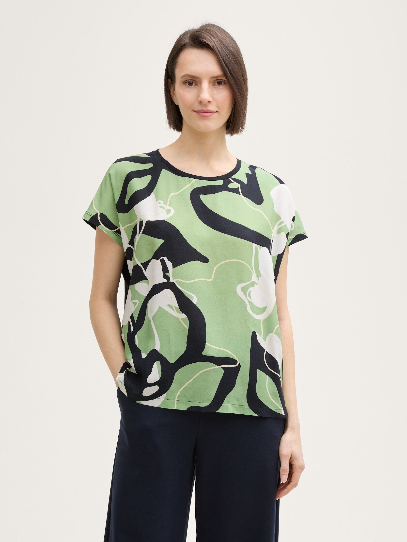 TOM TAILOR T-Shirt T-Shirt im Material-Mix günstig online kaufen
