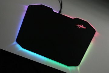 uRage Mauspad uRage XL Gaming Maus-Pad RGB, LED Beleuchtug in RGB-Farben, Ergonomisch, PC Gamer Mouse-Pad, optimiert für schnelle Maus-Bewegungen, Kompatibel zu allen Maus-Typen