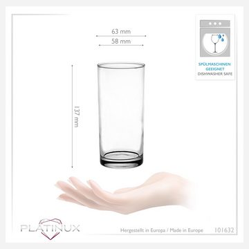 PLATINUX Glas Trinkgläser 280ml (max.300ml), Glas, Getränkeglas Wasserglas Saftglas Longdrinkgläser