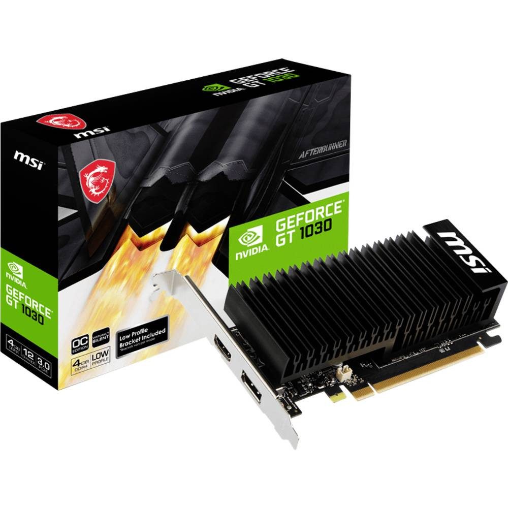 MSI GeForce GT 1030 4GHD4 LP OC NVIDIA 4 GB GDDR4 Grafikkarte (Übertaktet / Overclocked, Low Profile)