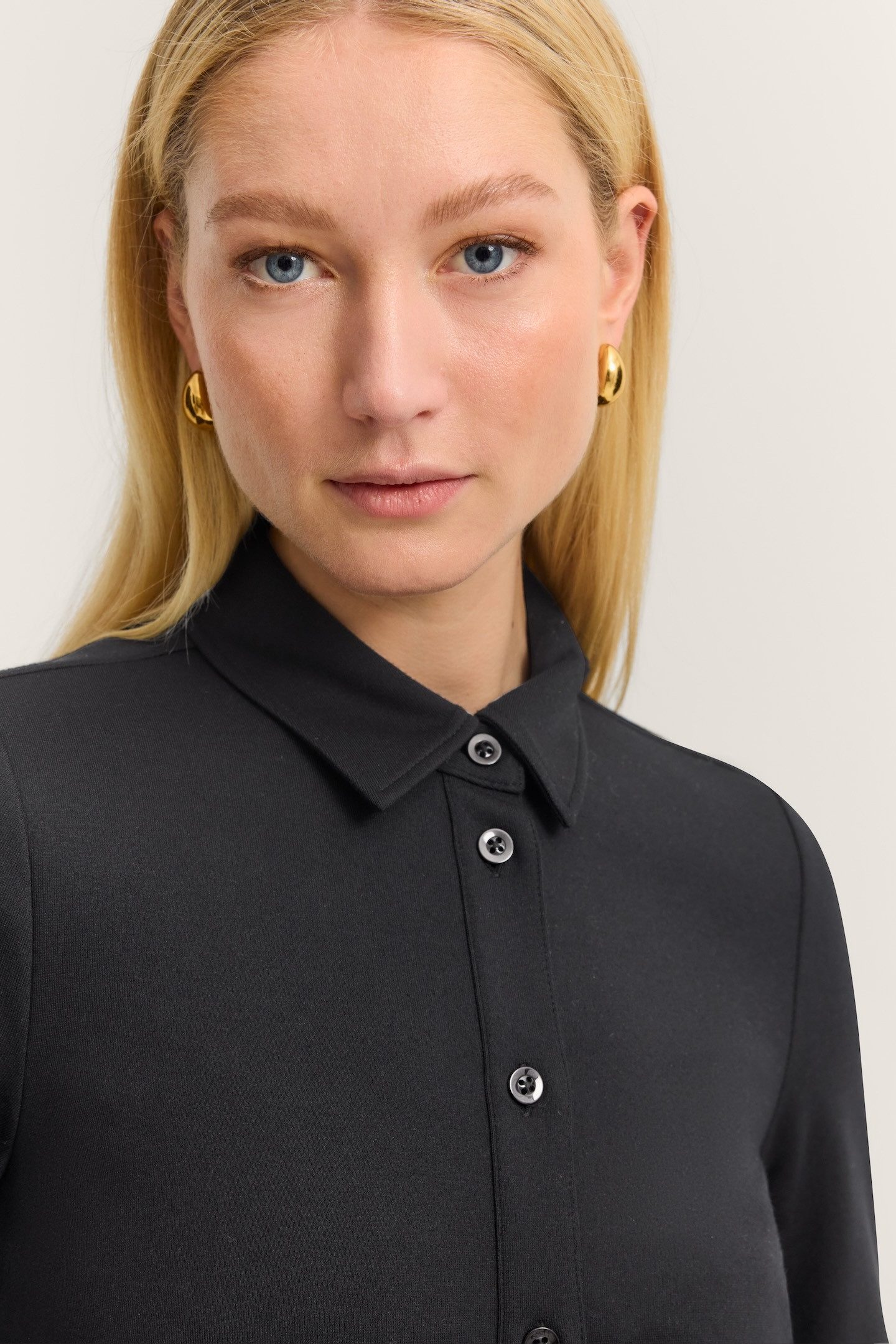 bugatti Blusenkleid Jersey mit Knopfleiste und Hemdkragen