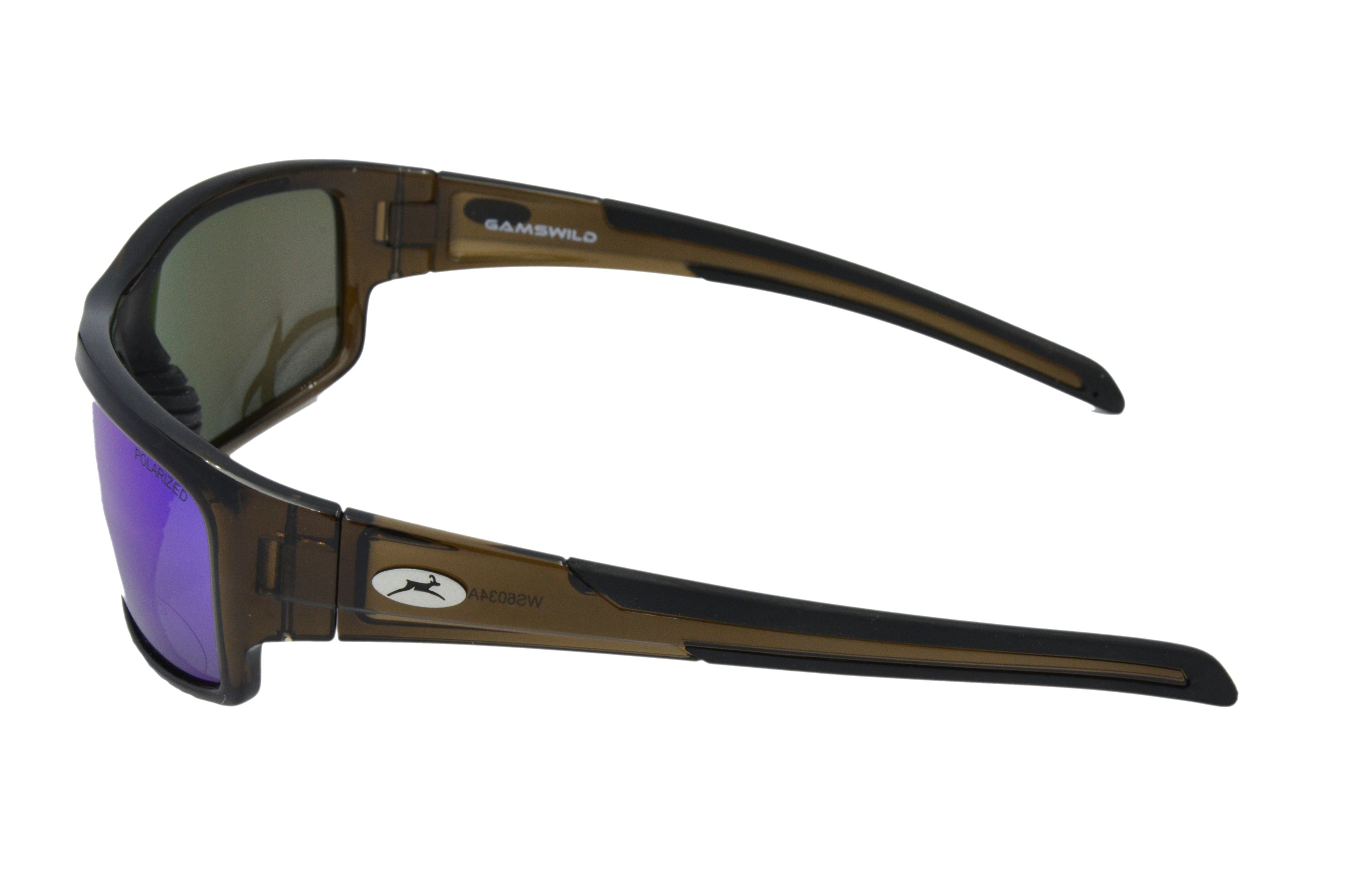Gamswild Sportbrille WS6034 Sportbrille Sonnenbrille Gläser, grau, schwarz, Fahrradbrille braun Herren, grün-türkis, Damen blau, polarisierte Skibrille