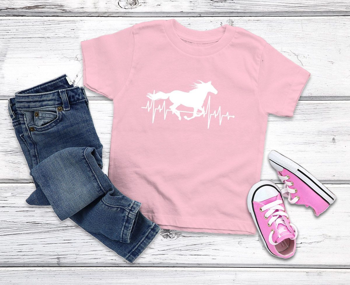 MoonWorks Print-Shirt Kinder T-Shirt Mädchen Pferd Motiv Reiten Geschenk für Mädchen Pferde