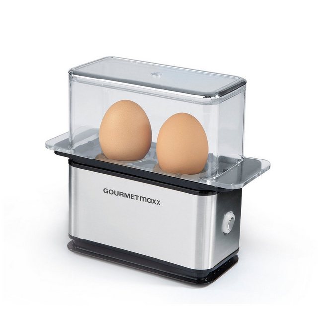 GOURMETmaxx Eierkocher Kompakt – schwarz/silber – 2 Eier