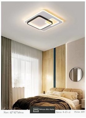 Daskoo Deckenleuchten 36W Quadrat LED Deckenlampe mit Fernbedienung Dimmbar Wohnzimmer, LED fest integriert, Neutralweiß,Warmweiß,Kaltweiß, LED Deckenleuchte stufenlos dimmbar