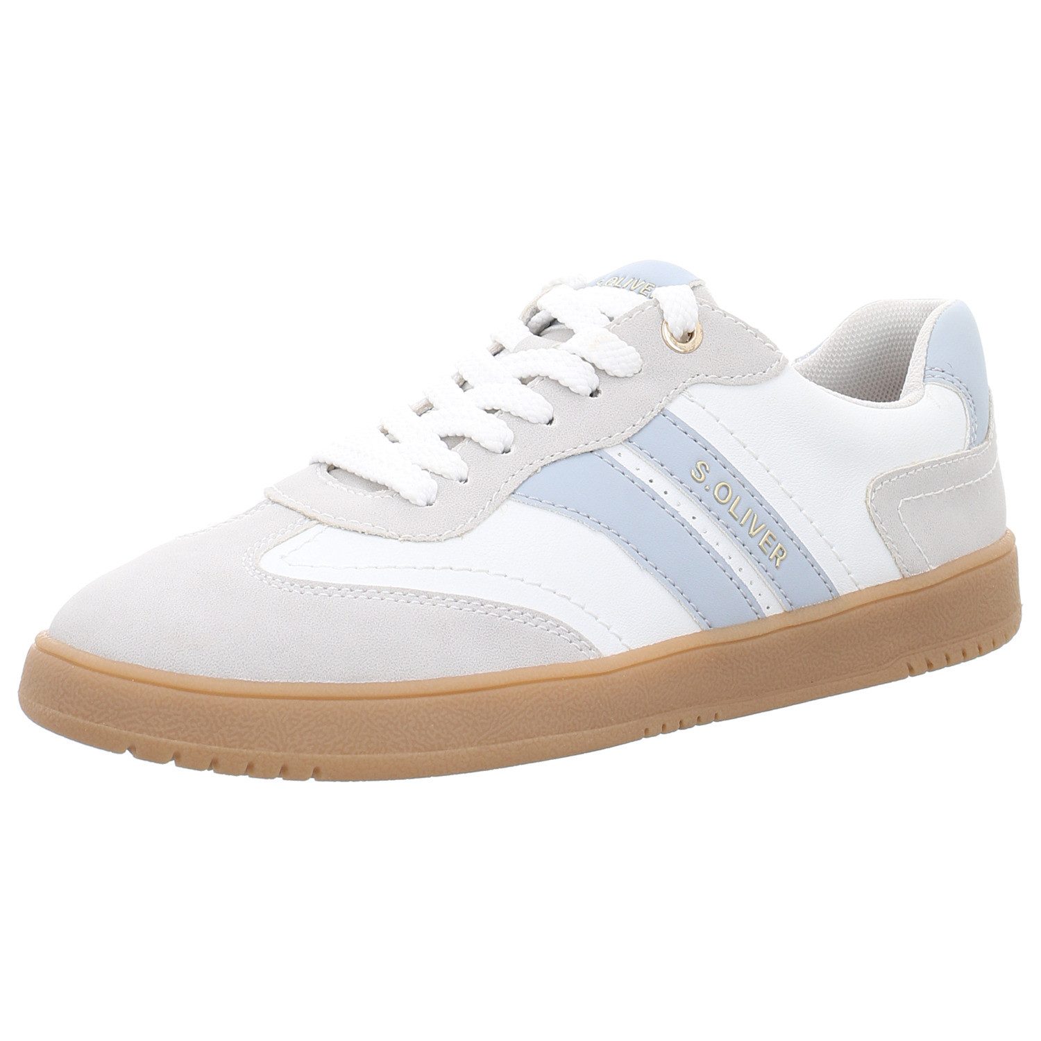 s.Oliver white blue Schnürschuh