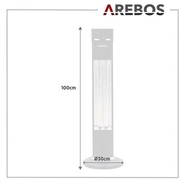 Arebos Terrassenstrahler 2000 W, mit Fernbedienung, IP34 Schutzart, Low-Glare-Technologie, integrierte Kipp-Abschalter