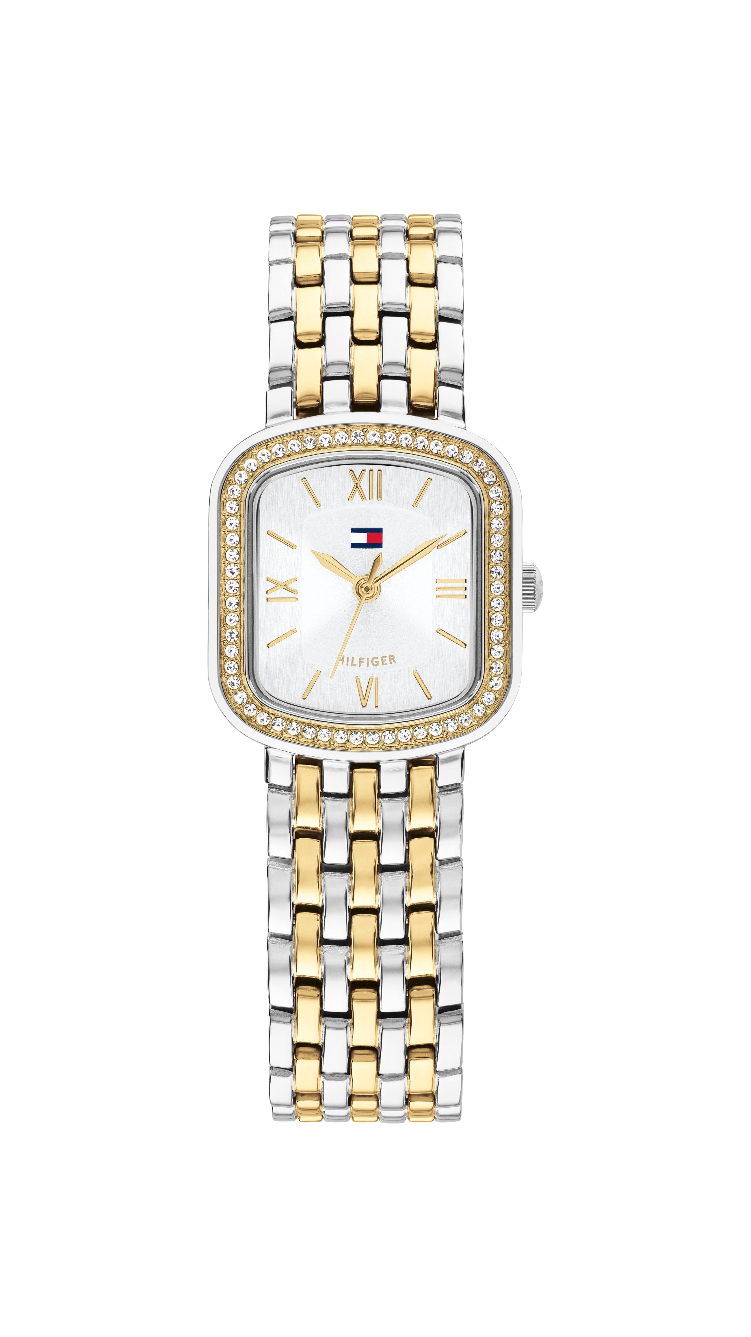 Tommy Hilfiger Quarzuhr ABBY 1782922, Armbanduhr, Damenuhr, Edelstahlarmband, analog, Glaskristalle