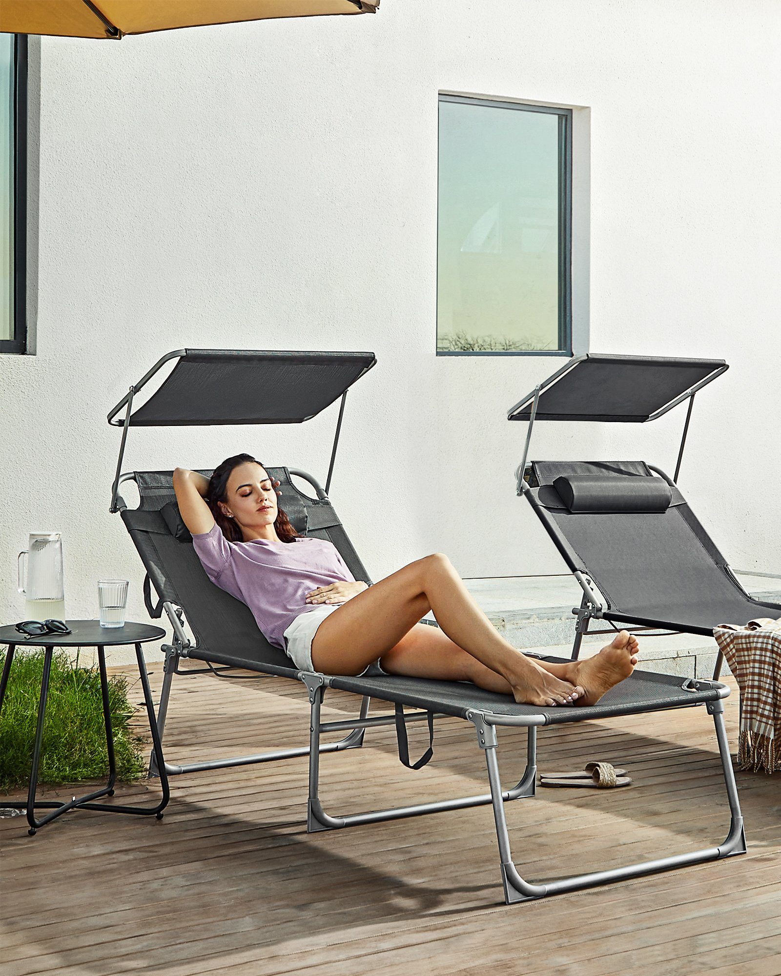 SONGMICS Gartenliege, 1 St., Große Sonnenliege,klappbarer günstig online kaufen