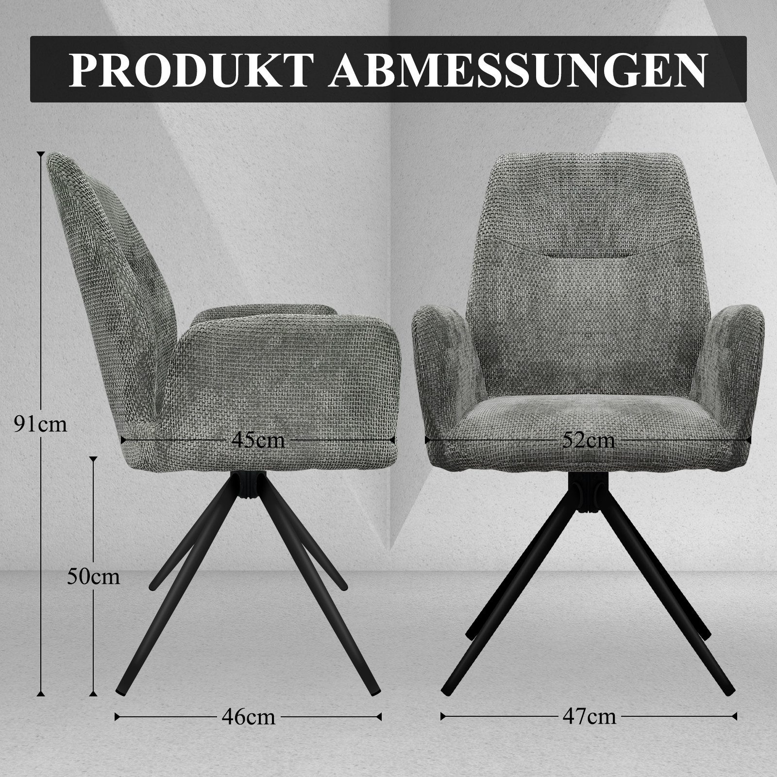 HOMELUX Polsterstuhl 360° Drehbar Esszimmerstühle 2er günstig online kaufen