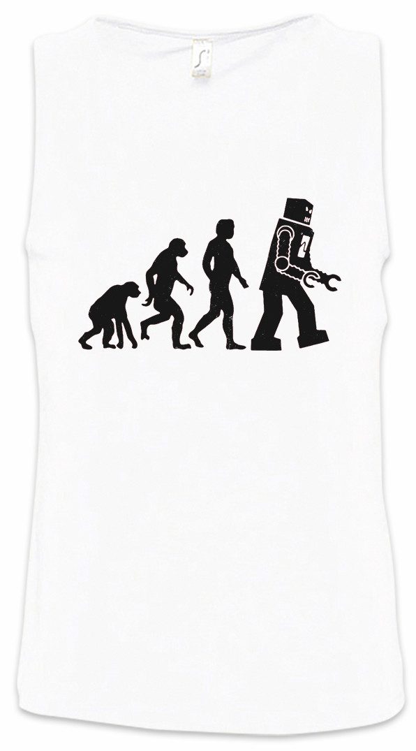 Urban Backwoods Tanktop The Big White Robot Evolution Ärmelloses T-Shirt Bang Sheldon Roboter TBBT Theory Nerd Cooper