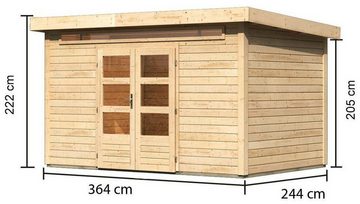 Karibu Gartenhaus "Karlshöfen 7" naturbelassen, BxT: 396x273 cm, aus hochwertiger nordischer Fichte