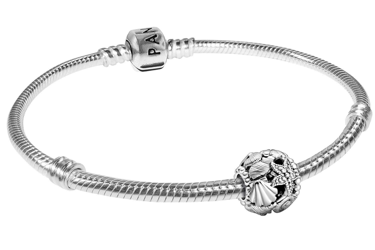 Pandora Charm-Armband Damen-Starterset Meeresrauschen Silber