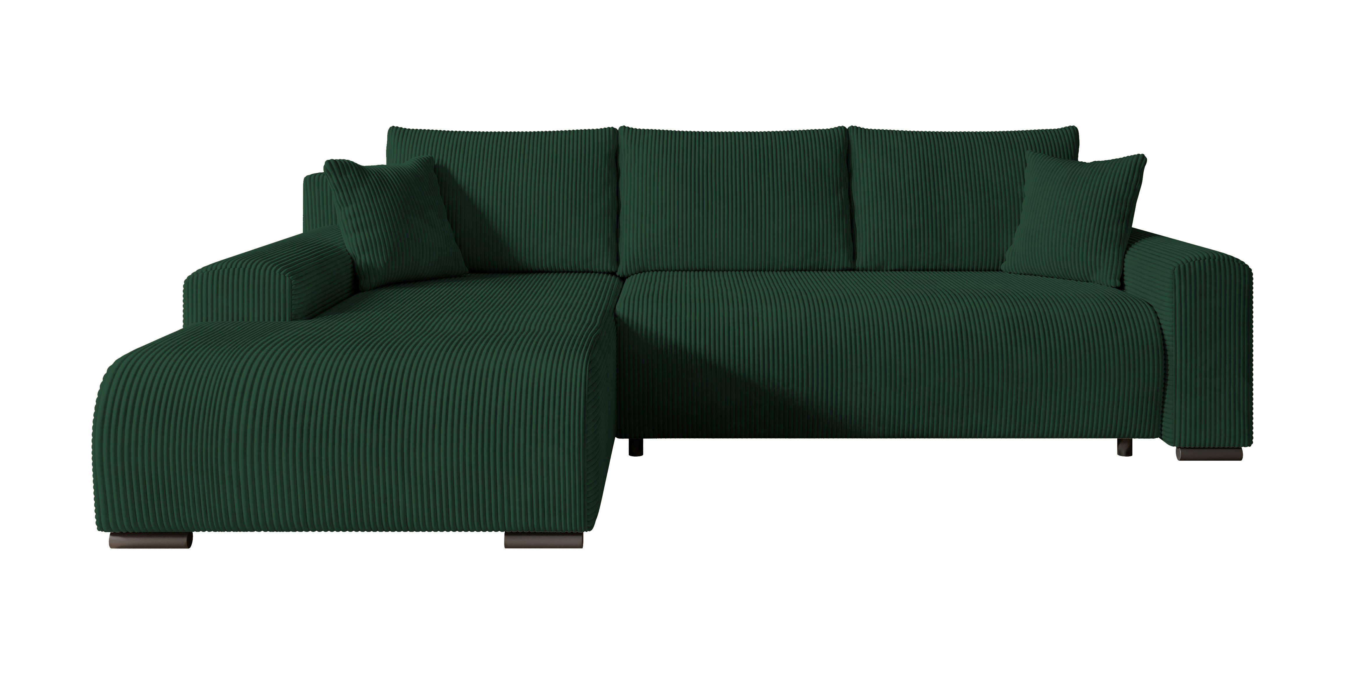 storez24 Ecksofa Ellen, mit Bettkasten und Schlaffunktion, Cordstoff, L-For günstig online kaufen