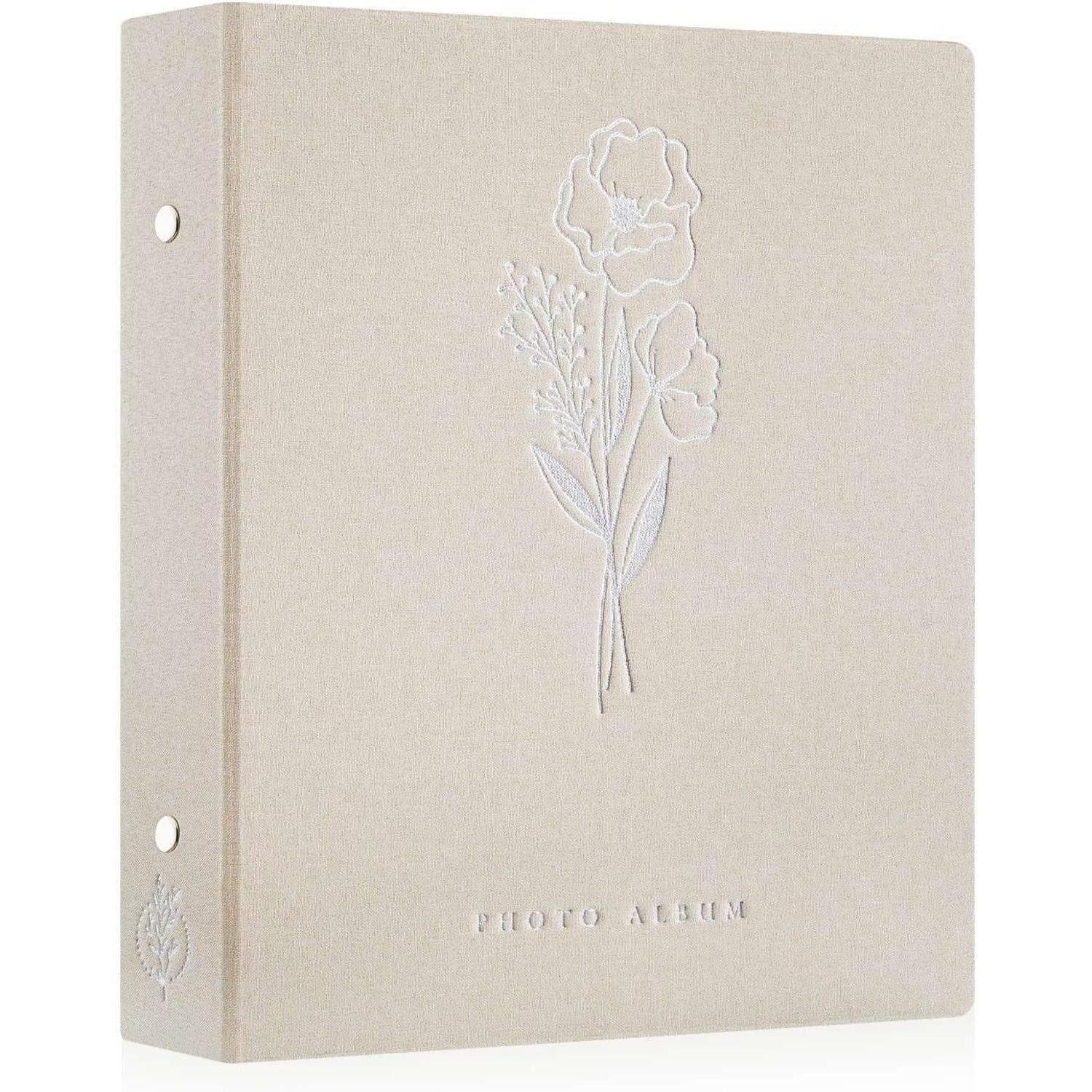 LuxusKollektion Einsteck-Fotoalbum Fotoalbum 10x15 Leinen Einsteckalbum Hochformat Bilder 400 Fotos Beige