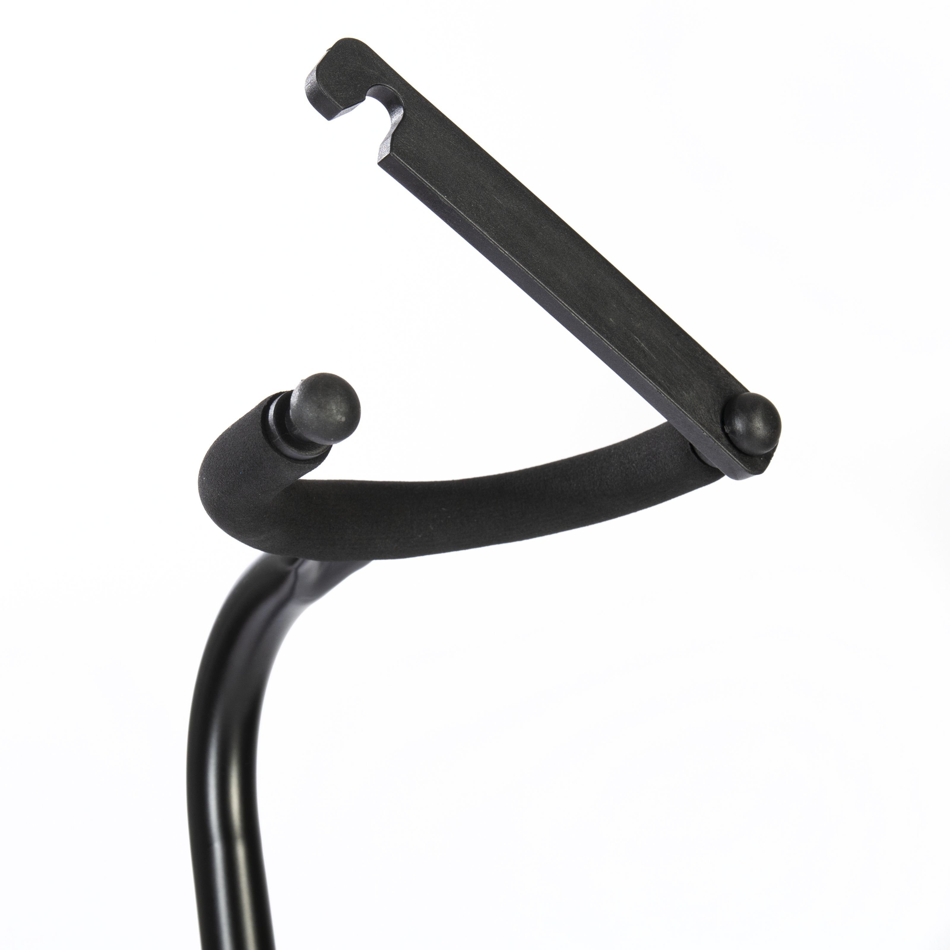 MUSIC STORE Gitarrenständer, (Universal Gitarrenständer Höhenverstellbar für Akustik- E- und Bassgitarre mit Neck Support und Locking System Schwarz, Zubehör, Ständer), Gitarrenständer, Höhenverstellbar, Neck Support