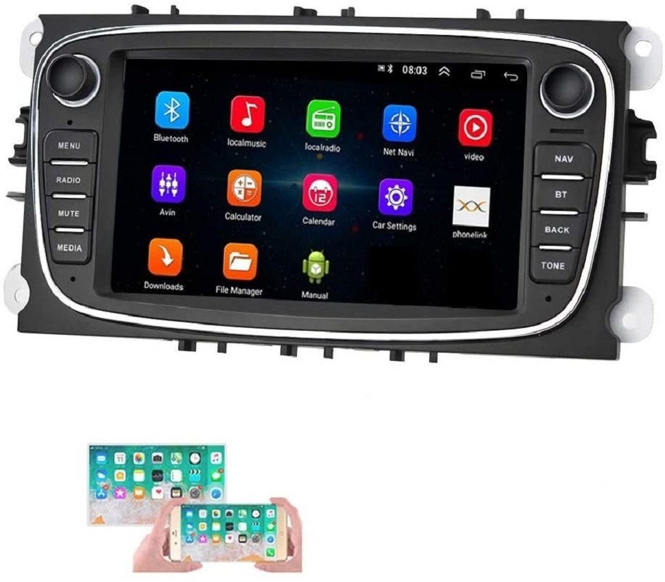 Ford GABITECH Focus GPS Android Navi zoll Transit 7 Autoradio Android für II Autoradio
