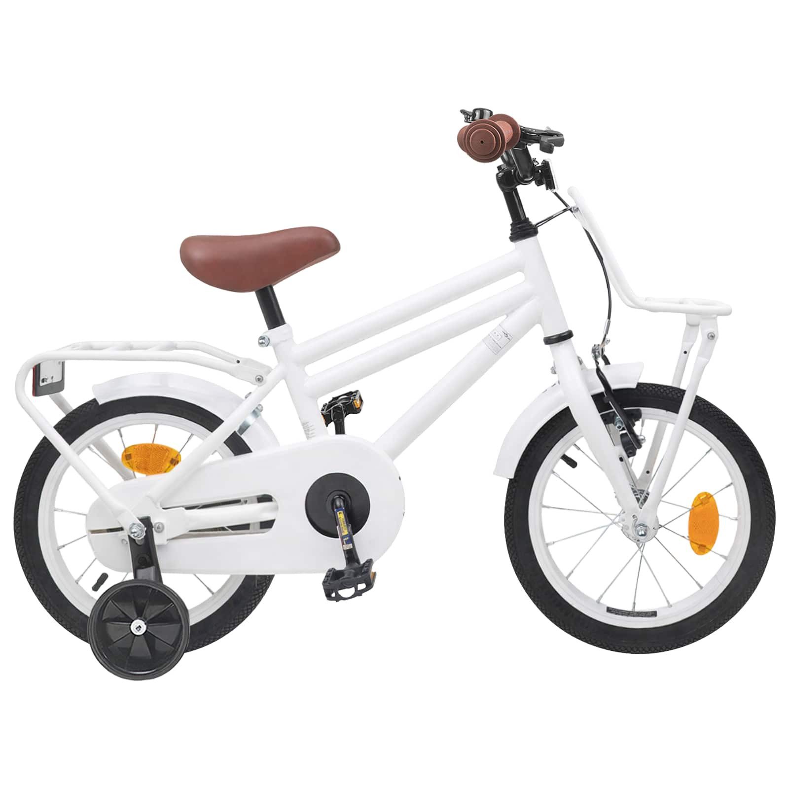 vidaXL Kinderfahrrad 90 x 49 x 67,5 cm Kinderfahrrad 12 Zoll für 2-4 Jahre alt Weiß Stützrä