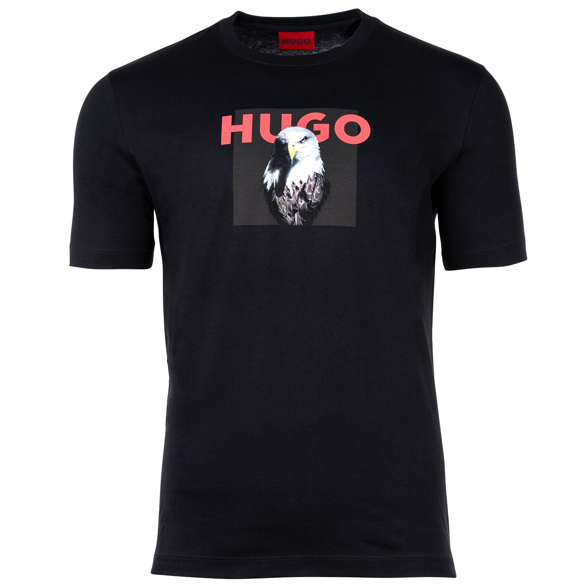 Herren Shirts HUGO T-Shirt Herren T-Shirt - Dhynx, Katzenprint, Rundhals,