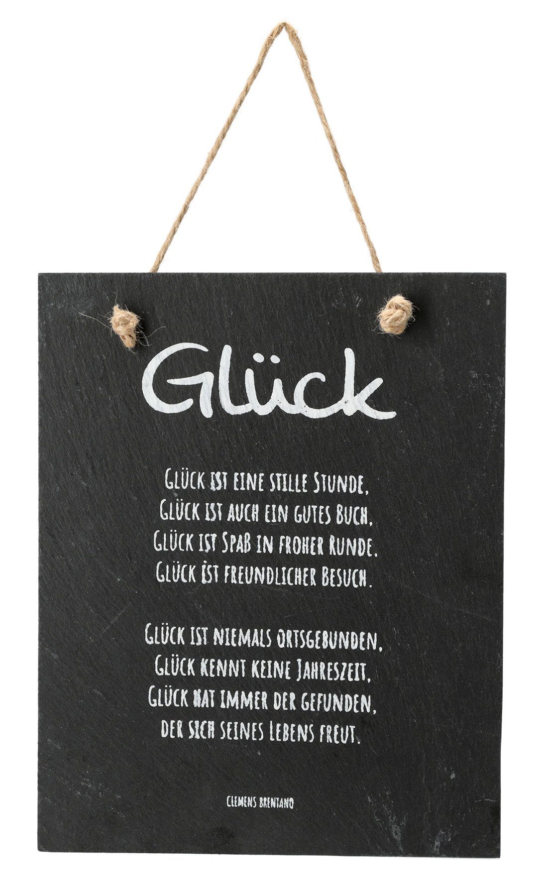 Levandeo® Wandbild, Schiefer Wandbild 20x25cm Schild Glück Spruch Deko