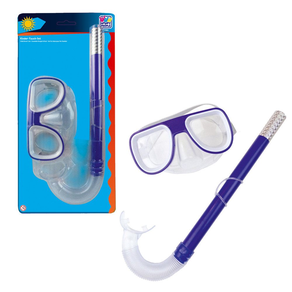 Happy People Taucherbrille Taucherbrille und Schnorchel transparent blau 22x8x46cm