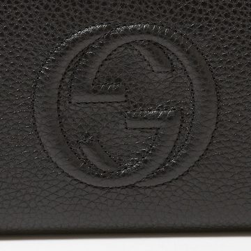 GUCCI Geldbörse Damen GG aus Leder, schwarz, Made in Italy