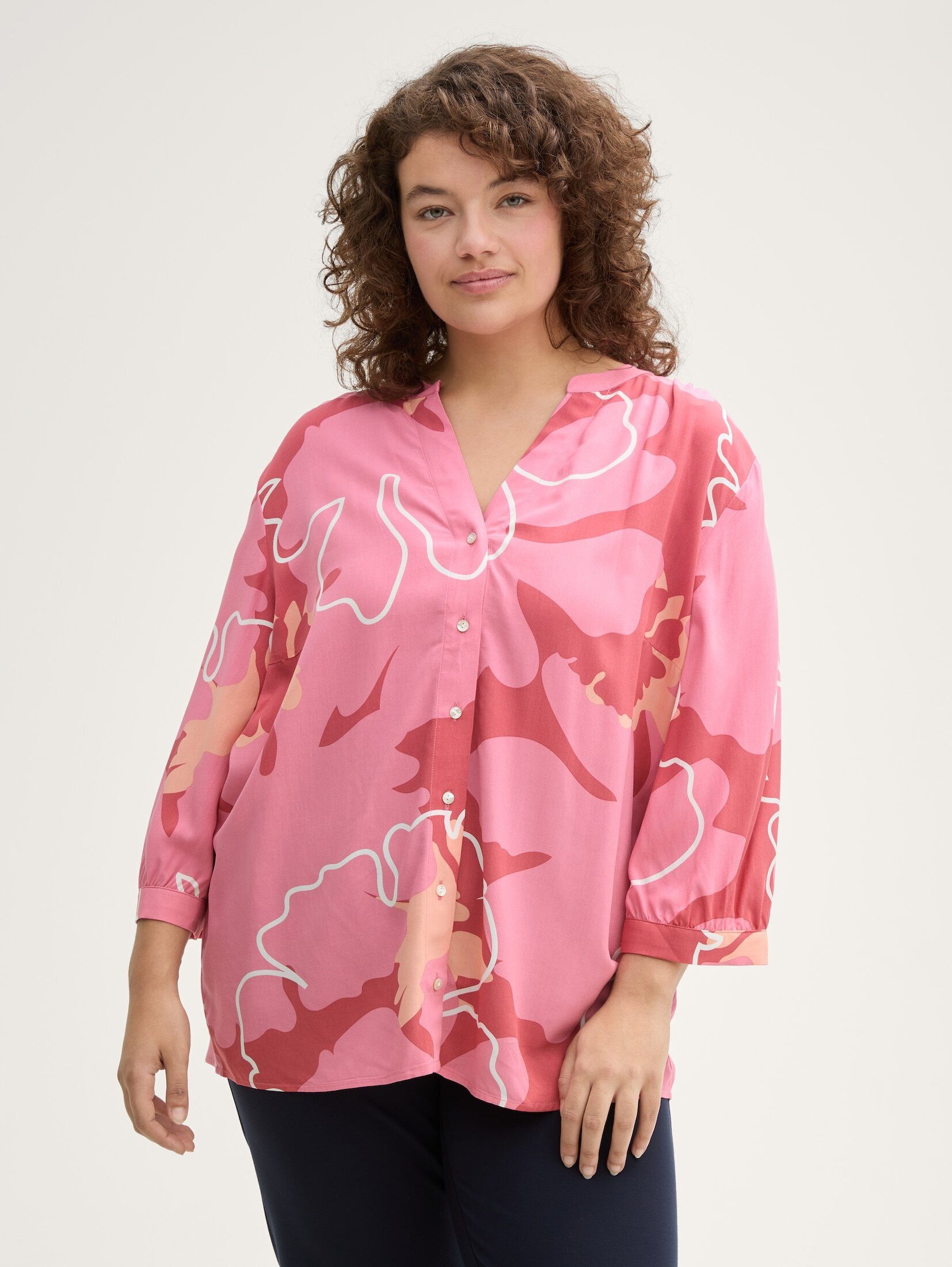 Langarmbluse Plus Size - Bluse mit Muster