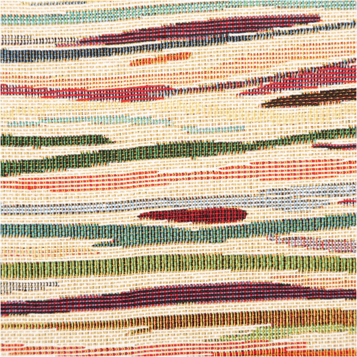 SCHÖNER LEBEN. Stoff Jacquard Stoff Meterware Gobelin Streifen beige bunt 140cm, pflegeleicht
