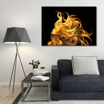 ArtMind XXL-Wandbild Gold Face, Premium Wandbilder als Poster & gerahmte Leinwand in 4 Größen, Wall Art, Bild, Canva