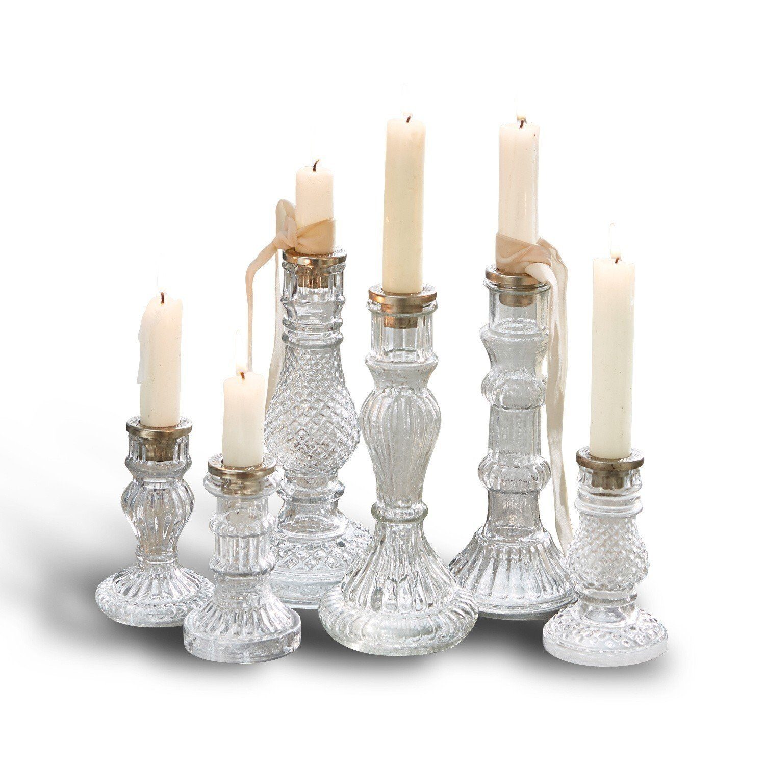 Mirabeau Set Youna klar/silber 6er Kerzenständer Kerzenständer