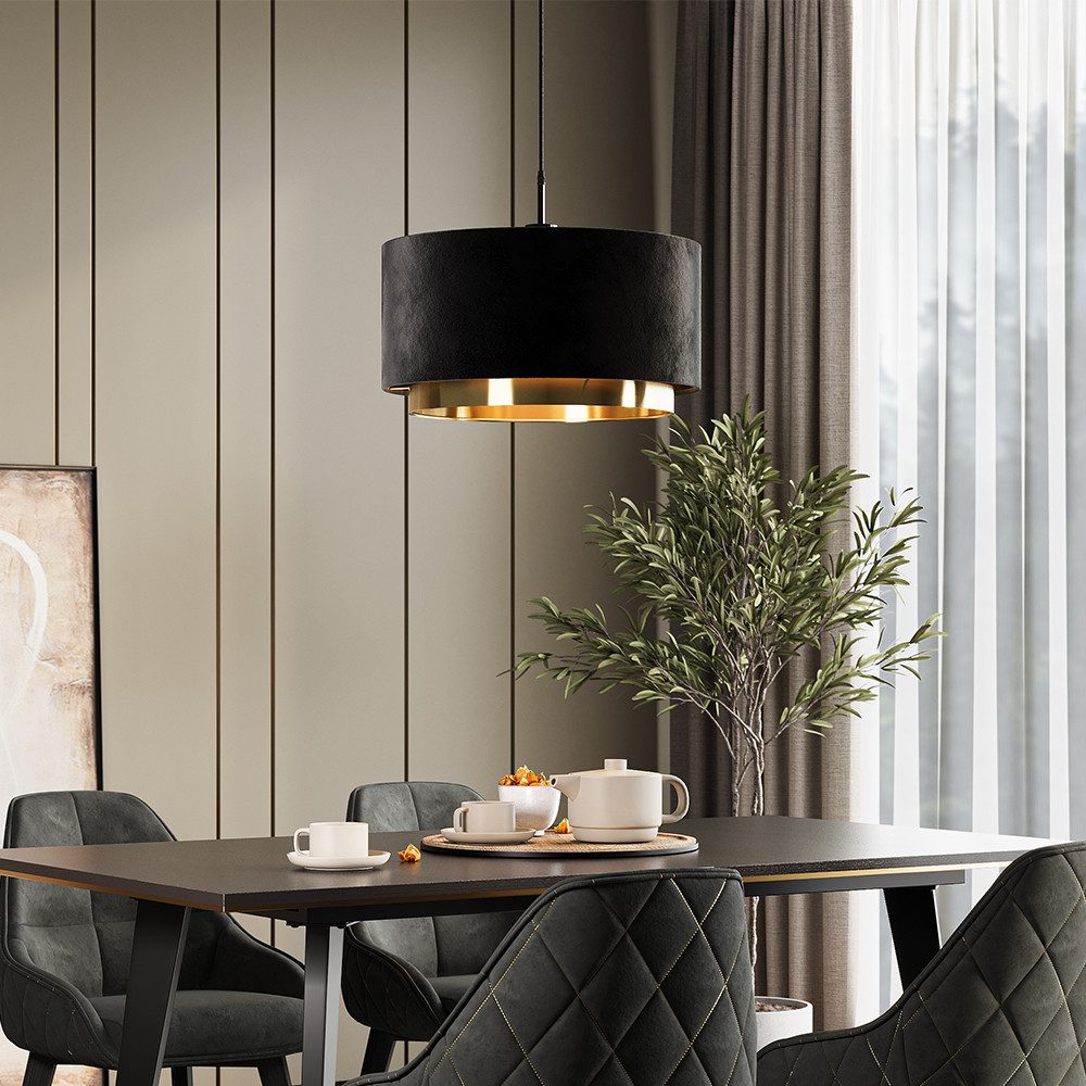 Vicco LED-Hängeleuchte Goldamo, Schwarz/Gold, 45 x 25.7 cm günstig online kaufen