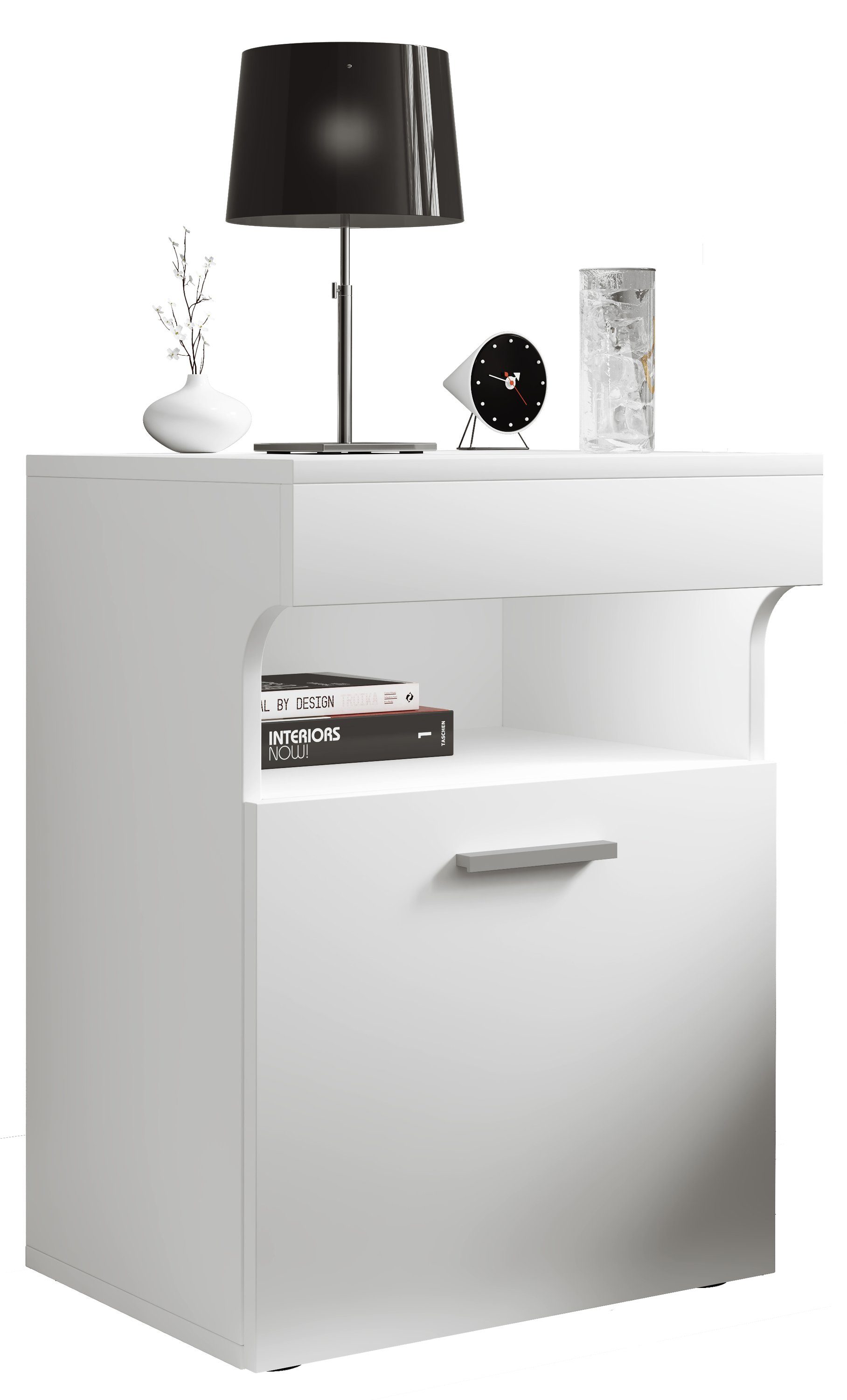 VCM Nachttisch Holz Nachttisch Nachtschrank Schublade Slepal M, Pflegeleicht