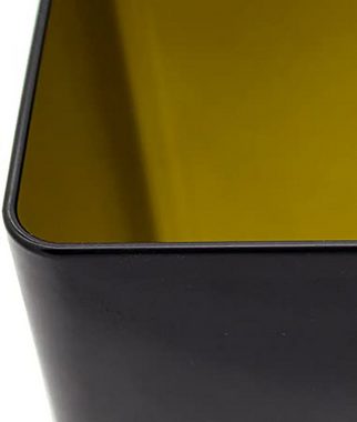 Centi Vorratsdose Vorratsdosen Schwarz aus Metall mit Silikondichtung, Metall, (Spar Set, 3-tlg., H:18cm, B:14 cm, T:10 cm), Innen; goldfarbig, Schwarze Dose für Lebensmittel