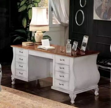JVmoebel Schreibtisch Weiße Büro Möbel Schreibtisch Bücherregal Luxus Tisch Regal (Nur Schreibtisch + Bücherregal), Made in Italy