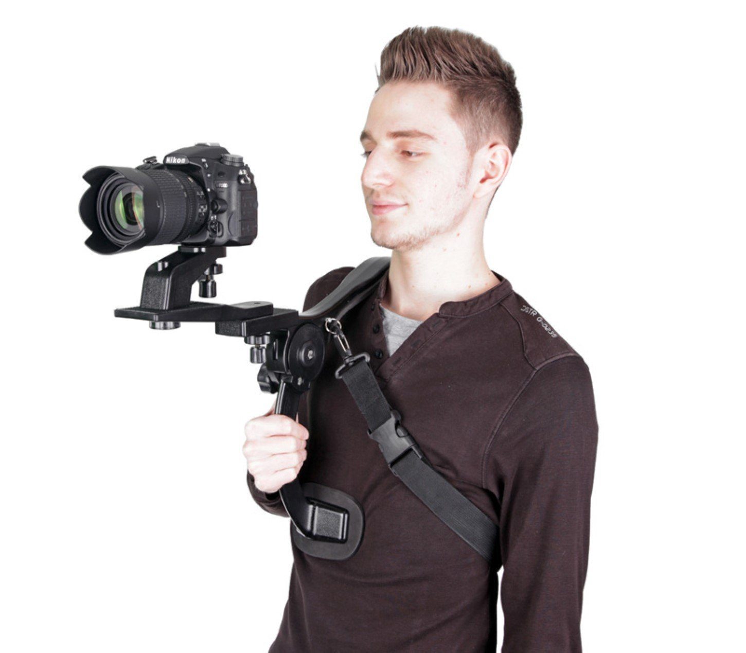 ayex Freihand-Schulterstativ für Bewegungsfreiheit 1/4" Standard-Gewinde Videokamera