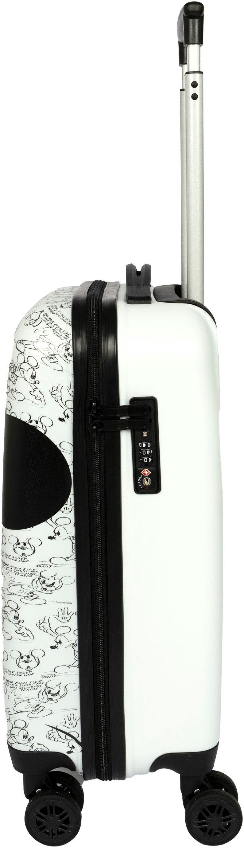 UNDERCOVER Kinderkoffer Mickey Mouse, 59 cm, 4 Rollen, mit TSA-Zahlenschloss
