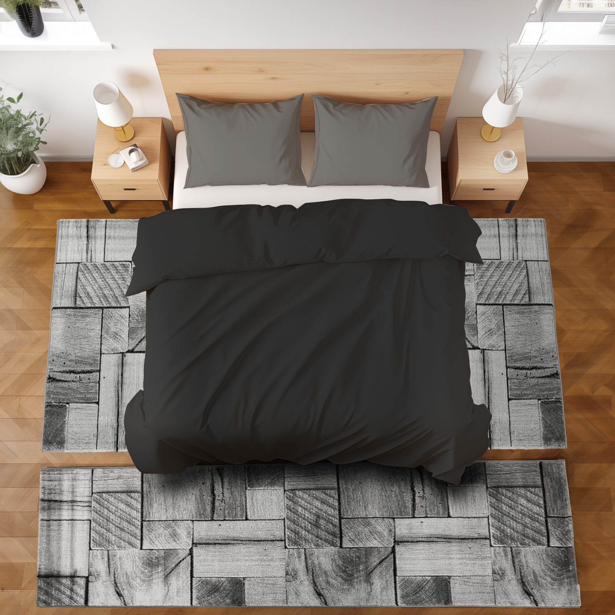 SIMPEX24 Kurzflor-Bettumrandung 3D-Holzdesign, Höhe 12 mm, günstig online kaufen