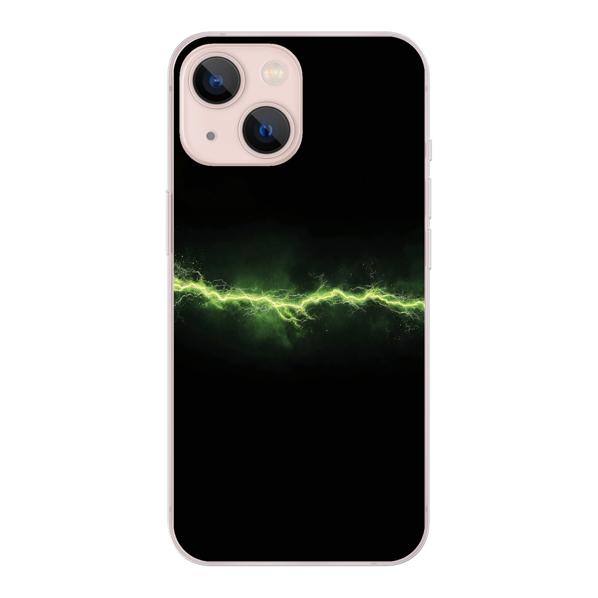 MuchoWow Handyhülle für Apple iPhone 13 mini Spiele - Elektrizität - Leitung - Funken - Gr, Smartphone-Bumper, Print, Handy Schutzhülle Dünn